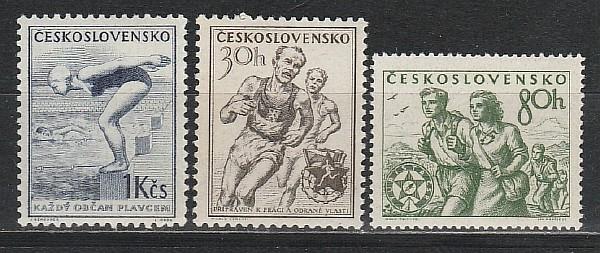 Спорт, ЧССР 1954, 3 марки